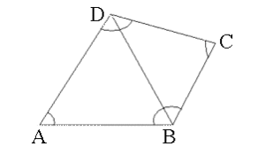 En firkant delt i to trekanter.